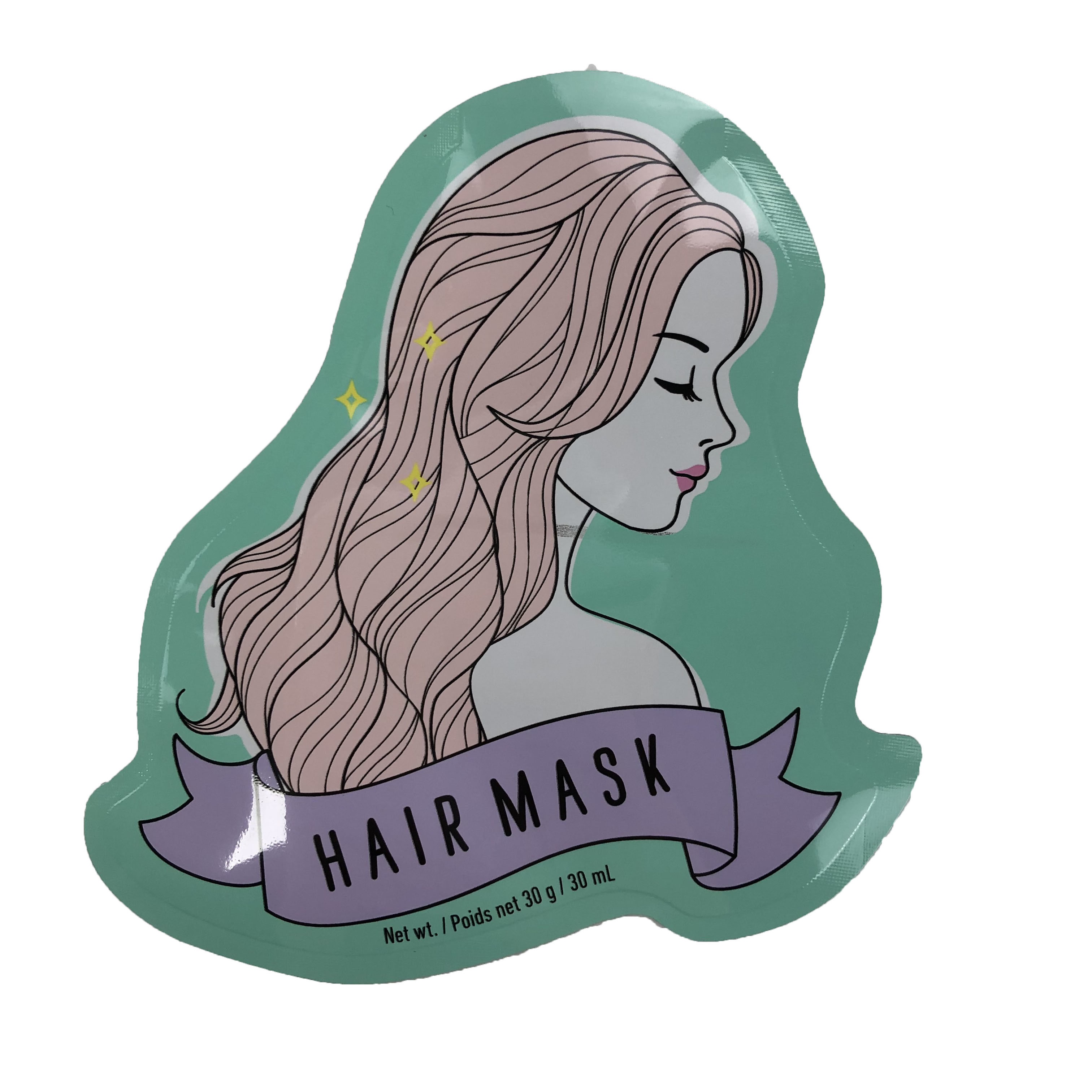 Saco de empacotamento liso dos malotes da forma irregular para o saco de plástico da impressão de Digitas da máscara do cabelo dos doces