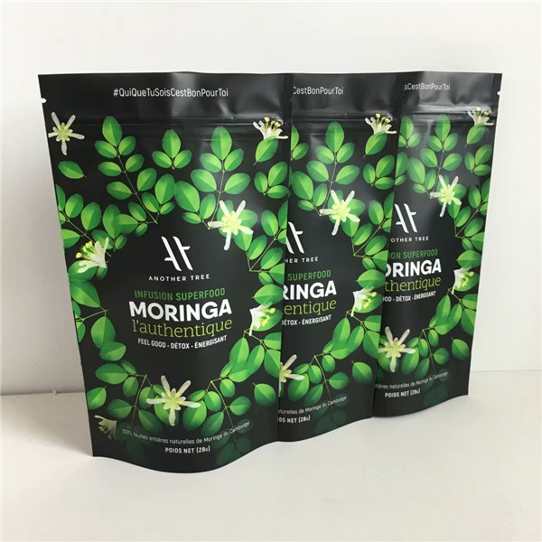 O fornecedor de China projeta imprimir o suporte Resealable da folha de alumínio acima dos malotes com o zíper para o empacotamento de alimento