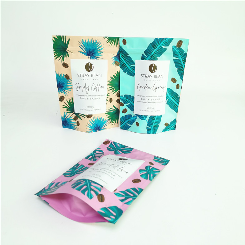 A cara personalizada de sal do café de Doypack esfrega o corpo de empacotamento de Suger do saco esfrega o saco de empacotamento