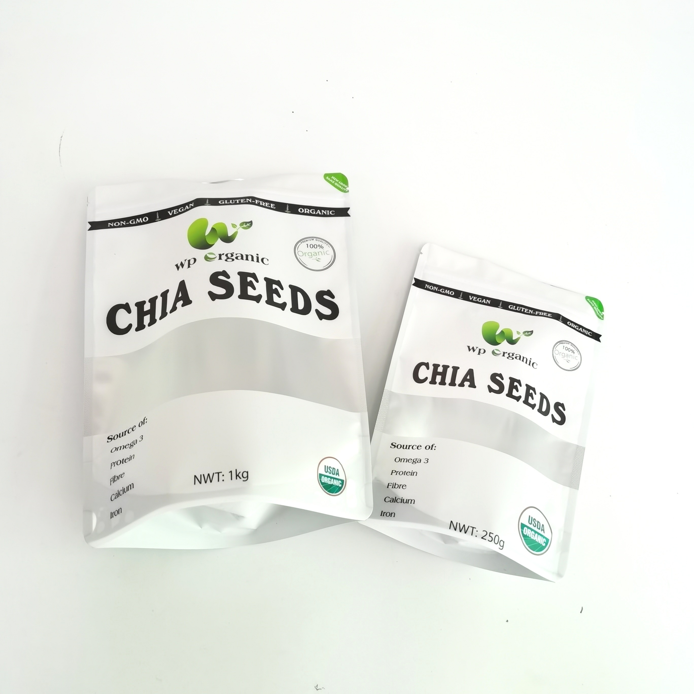 Digitas que imprimem o malote Ziplock do chá Resealable do produto comestível de Chia Seeds Tea Packaging Bag com janela clara