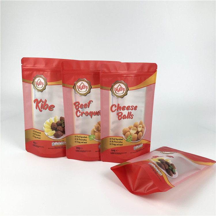 GMOPP plásticos VMPET levantam-se o saco do zíper com janela clara