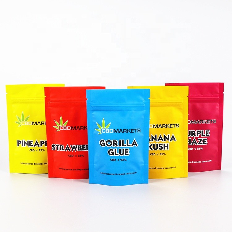 A erva daninha Resealable CBD VMPET 180mic Mylar levanta-se o malote