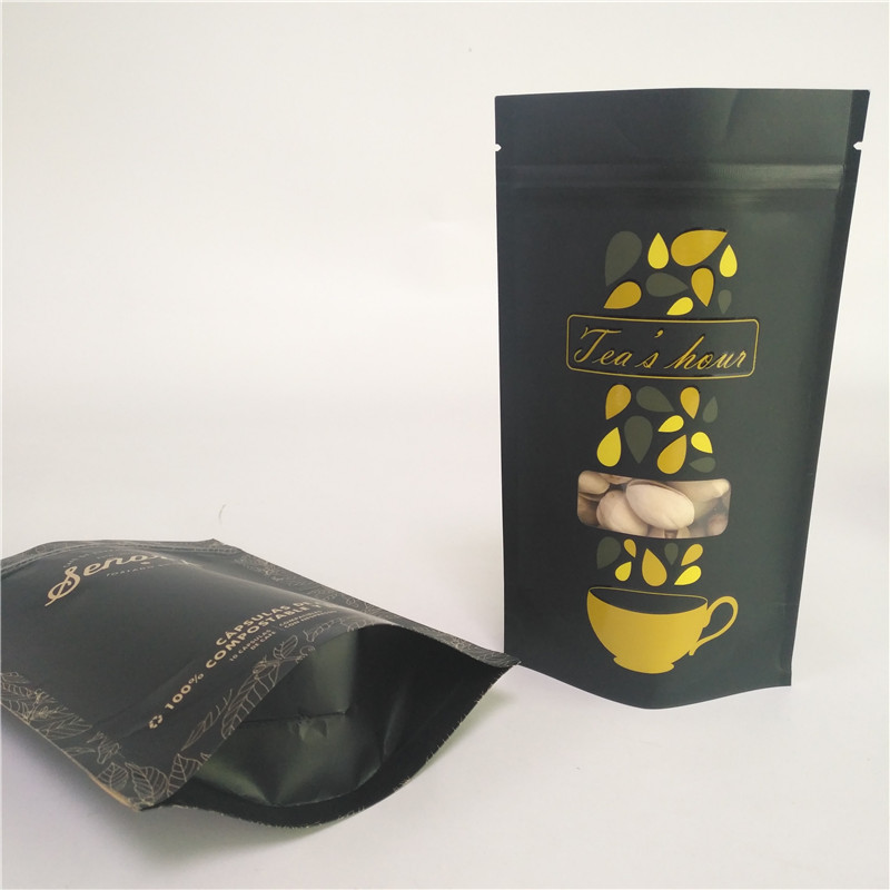 Sacos de papel Resealable de Kraft da cor do zíper 250G 500G 80gsm PMS