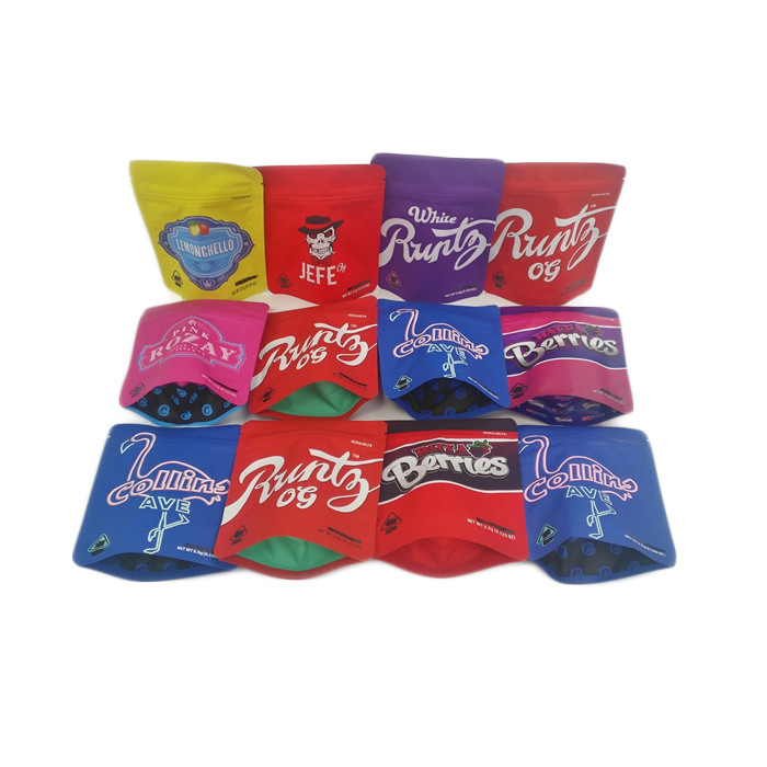 Apronte ao cheiro do navio impermeabilizam a flor Resealable comestível do cannabis do toque macio do zíper da folha do malote 3.5g que empacota o saco de Mylar