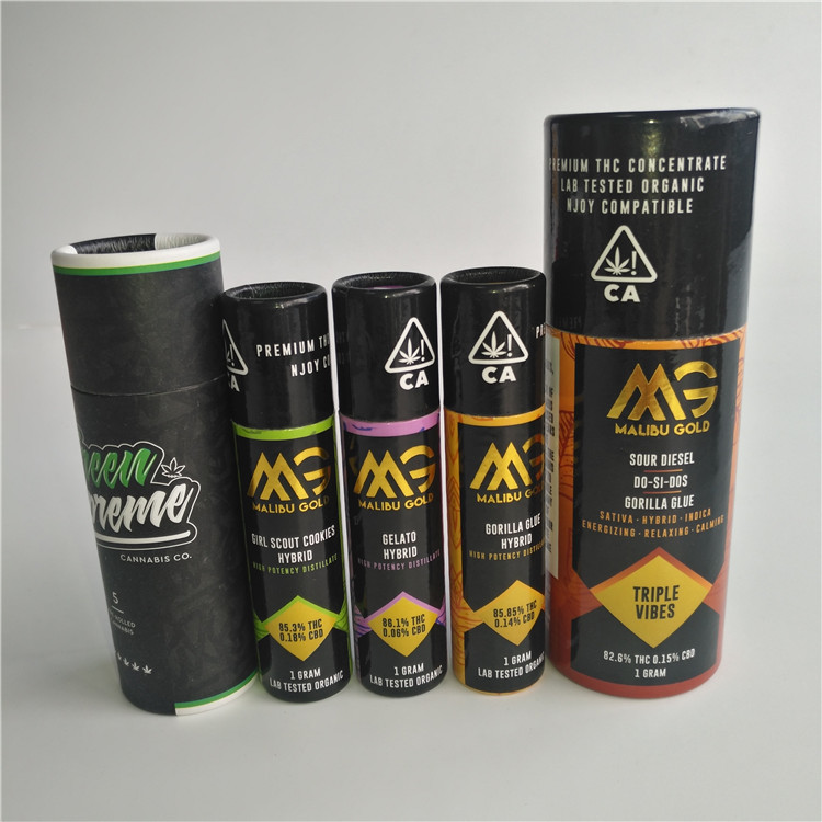 Caixa de papel feita sob encomenda para o E-líquido de 10ml 30ml 50ml e caixa de empacotamento do cilindro do tubo do papel da garrafa de óleo de Cbd para o empacotamento de Hepm