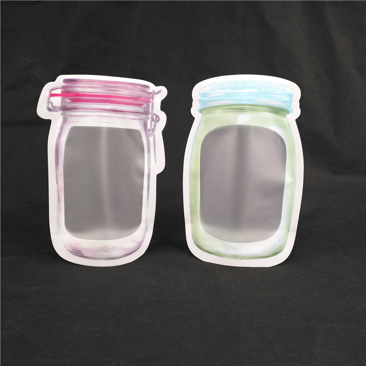 Logo Food Grade Juice Milk imprimindo dado forma especial Jelly Liquid Stand acima dos saquinhos da forma da garrafa