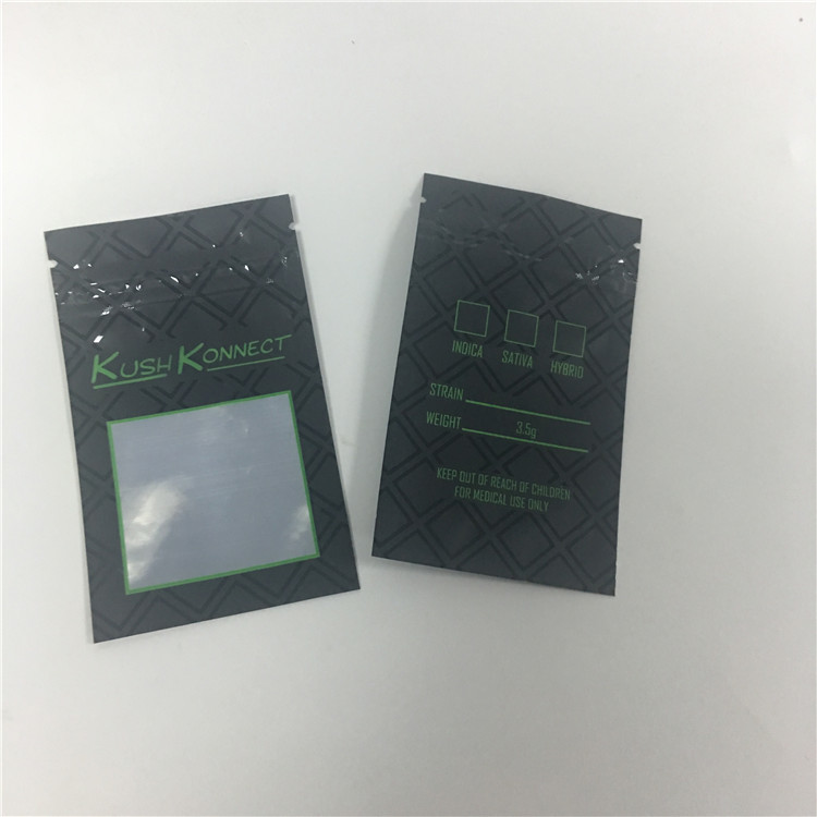 O PE UV da cópia KUSH impede crianças dos sacos de abertura do cigarro com janela