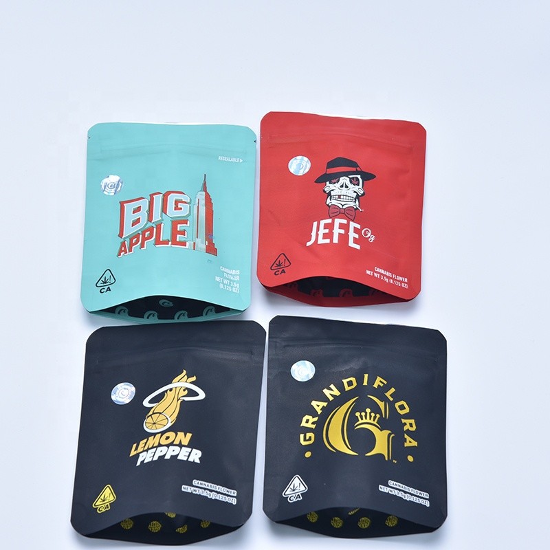 3,5 gramas de erva daninha imprimindo feita sob encomenda que empacota cookies Ziplock Mylar da prova do cheiro ensacam o saco Ziplock sem perigo para as crianças