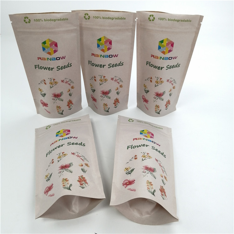 Sacos biodegradáveis personalizados do Pla do papel de embalagem de 100% com o zíper Resealable para a goma da mastigação