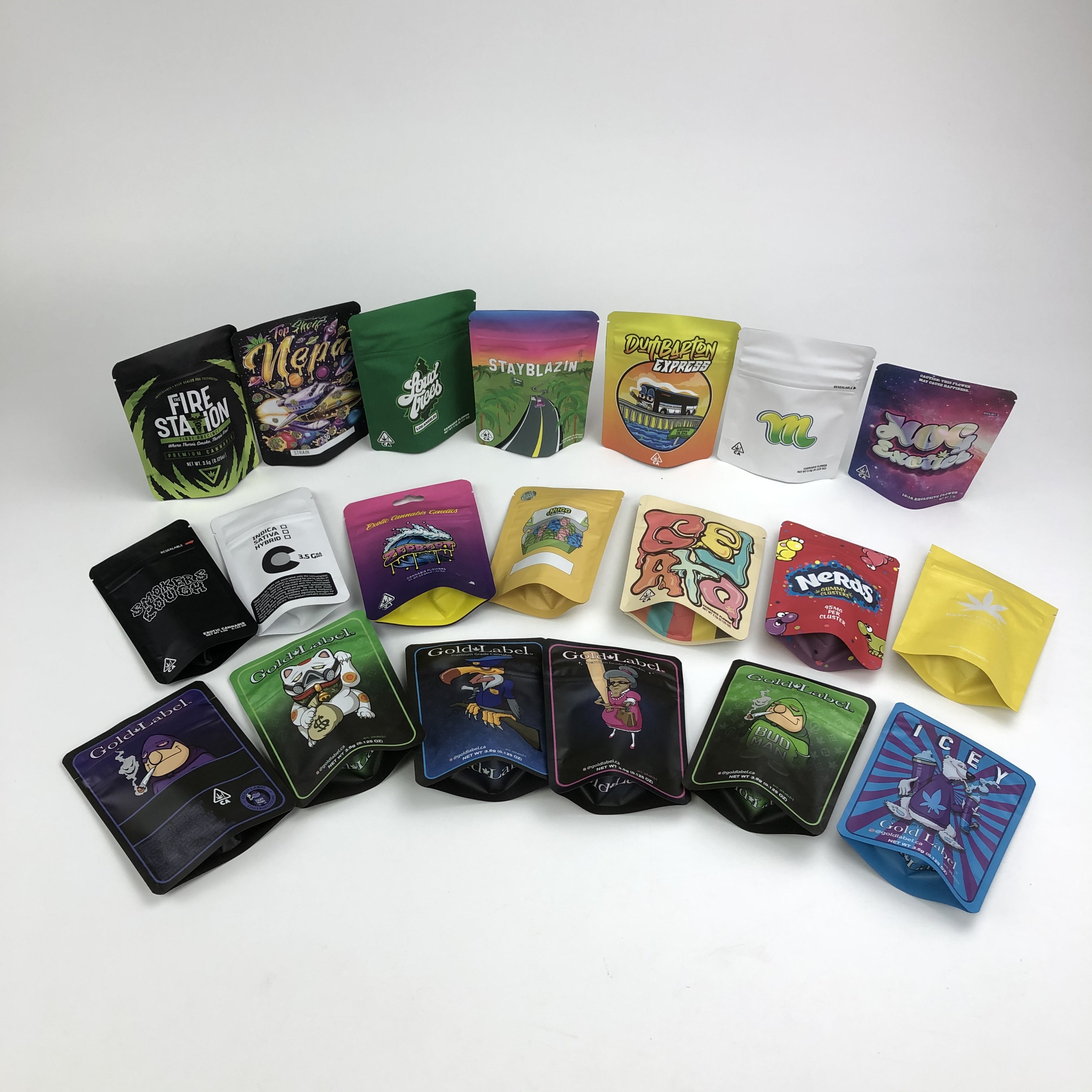 as cookies da prova do cheiro de 100micron VMPET ensacam 3.5g 7g 14g Cannabies Mylar