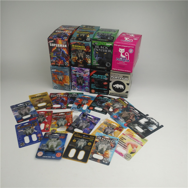 A bolha 3d da espessura do MOPP 350g carda o comprimido masculino do realce do rinoceronte