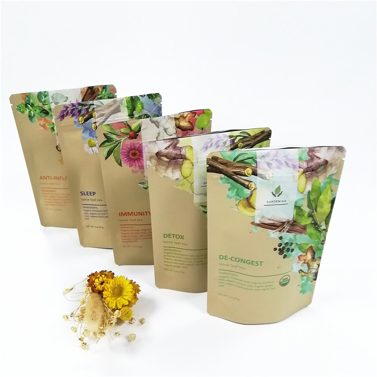 Baixo Moq CMYK VMPET biodegradável levanta-se o malote 100micron