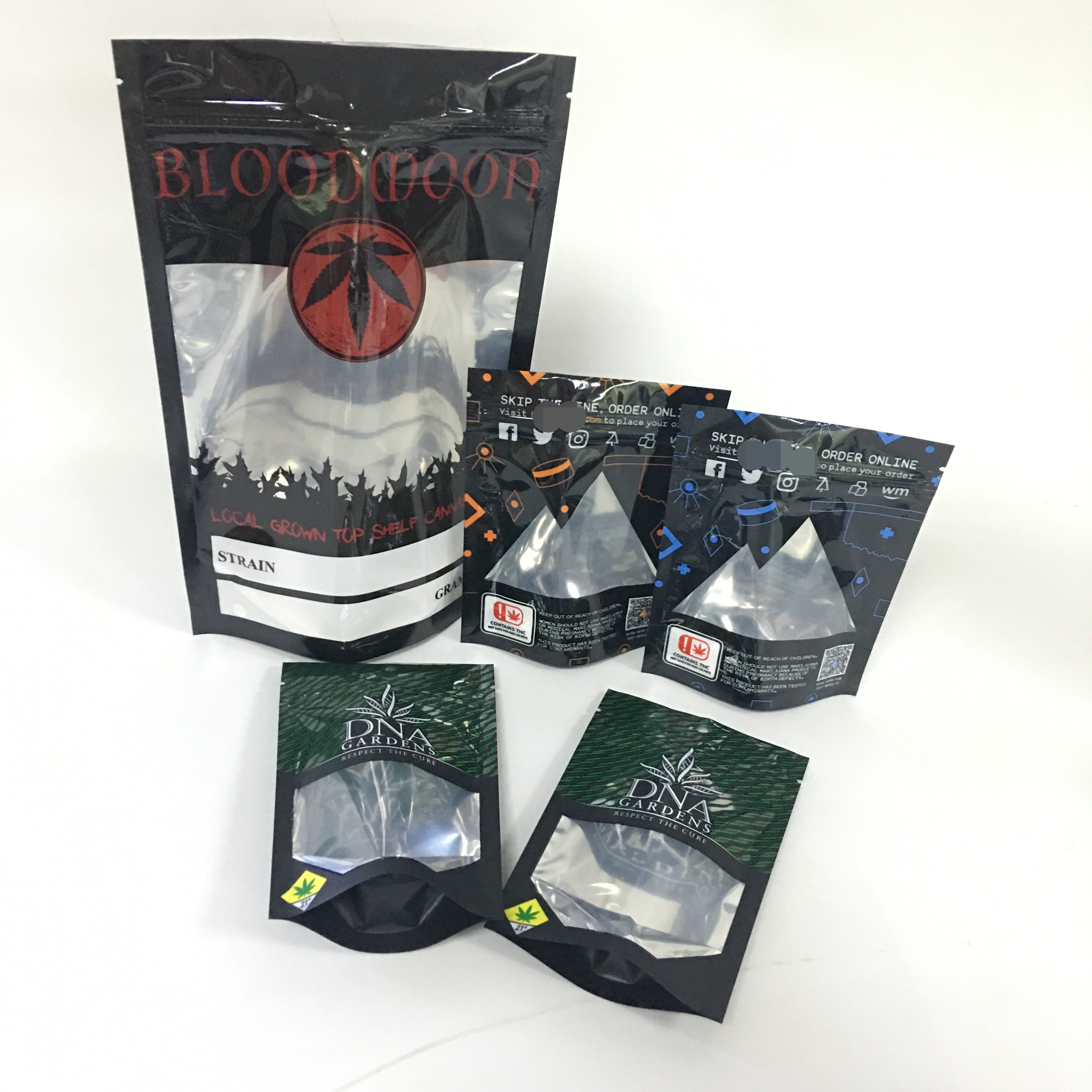 Pulverize o malote reusável Cbd da folha de alumínio de CMYK 120micron gomoso