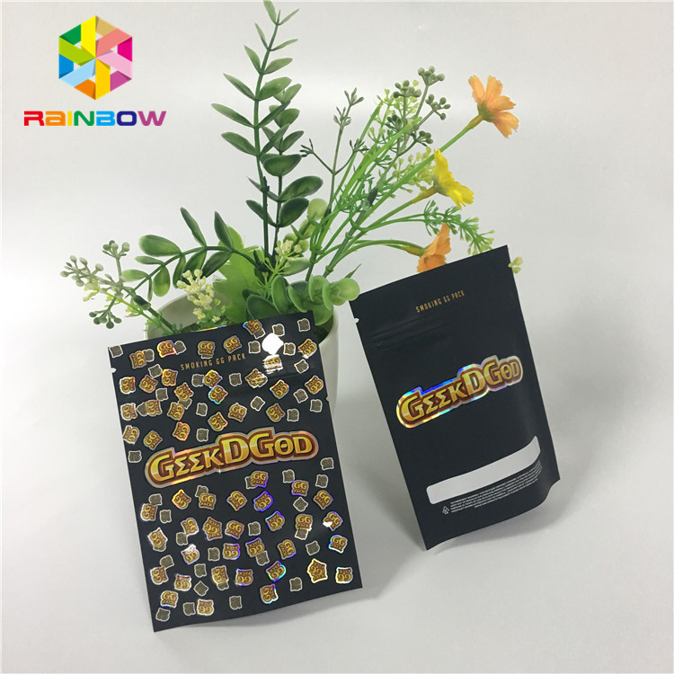 Suporte Ziplock plástico do costume de Mylar acima do resíduo metálico do preto dos malotes 150mg