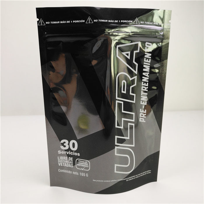 Logotipo personalizado malote estando plástico preto lustroso de Mylar da folha de alumínio