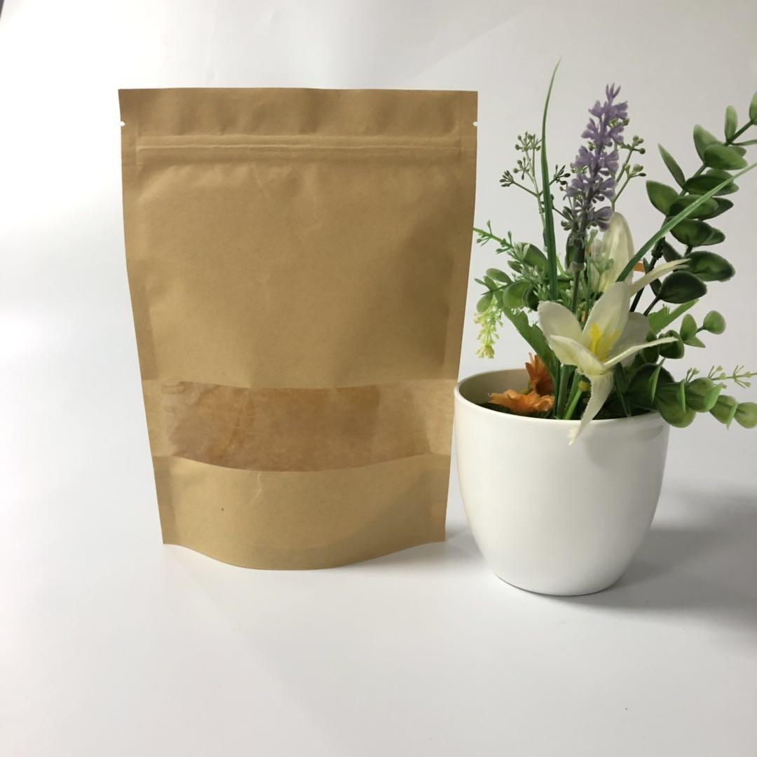 O Ziplock de Kraft da selagem do armazenamento do alimento levanta-se o logotipo feito sob encomenda do malote