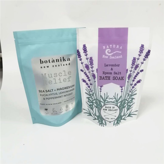 Malotes de plástico de sal do mar do oceano que empacotam o auto que está o logotipo feito sob encomenda Resealable