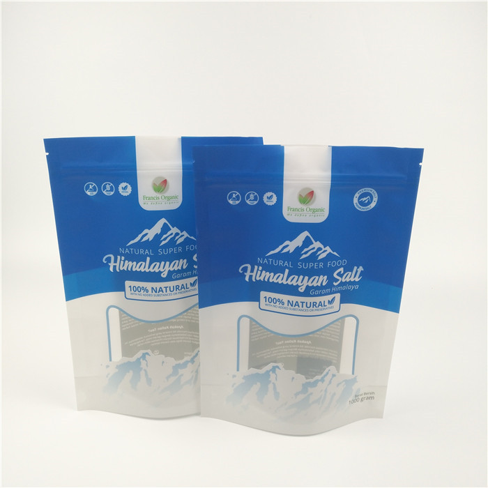 Folha de empacotamento Matt Stand Up Ziplock Pouch de sal de banho reusável