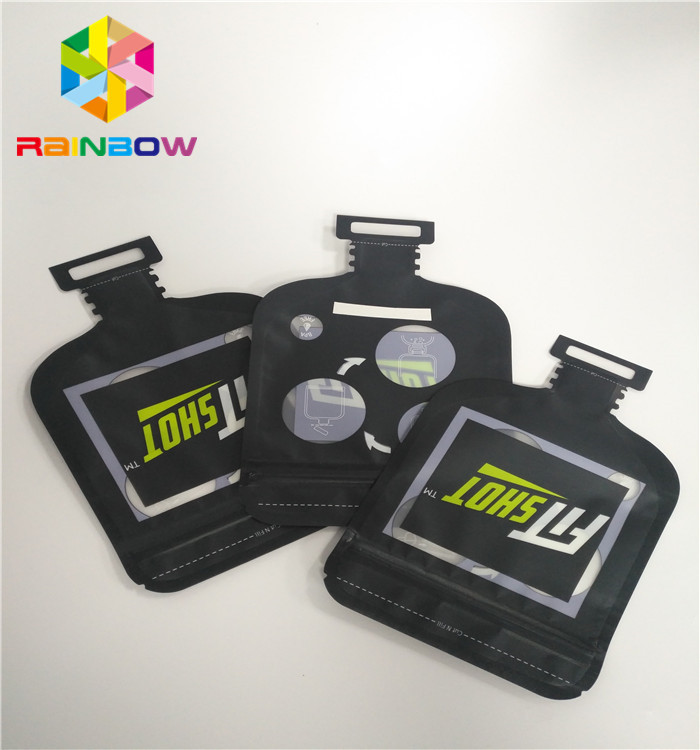 Doces que empacotam sacos de plástico feitos sob encomenda da forma irregular com zíper