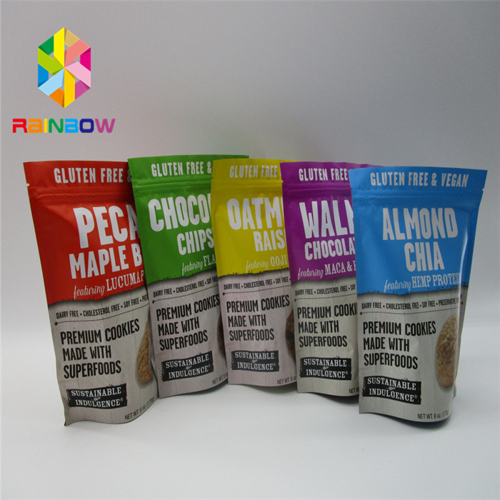 De Mylar de folha de alumínio levantar-se produto comestível impresso sacos Ziplock plásticos