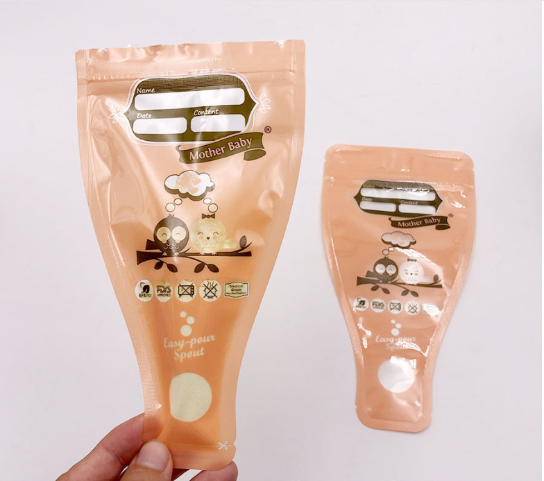 O armazenamento de congelação pre esterilizado do leite materno 8oz ensaca o zíper dobro selado