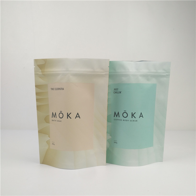 Malotes feitos sob encomenda do suporte do plástico laminado do zíper acima para sais de banho