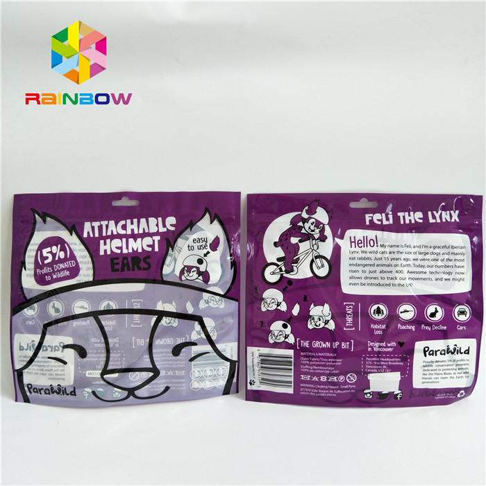 O lado três selou o empacotamento imprimindo feito sob encomenda pequeno com Front Window claro