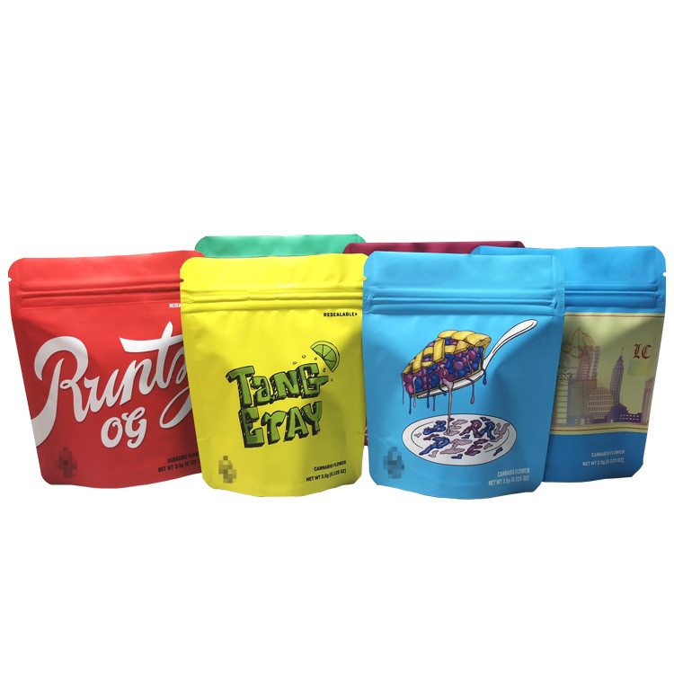 o costume superior do malote da flor de 3.5g 7g 14g 1oz 1lb imprimiu o saco de empacotamento laminado folha do Ziplock da prova do cheiro de Mylar