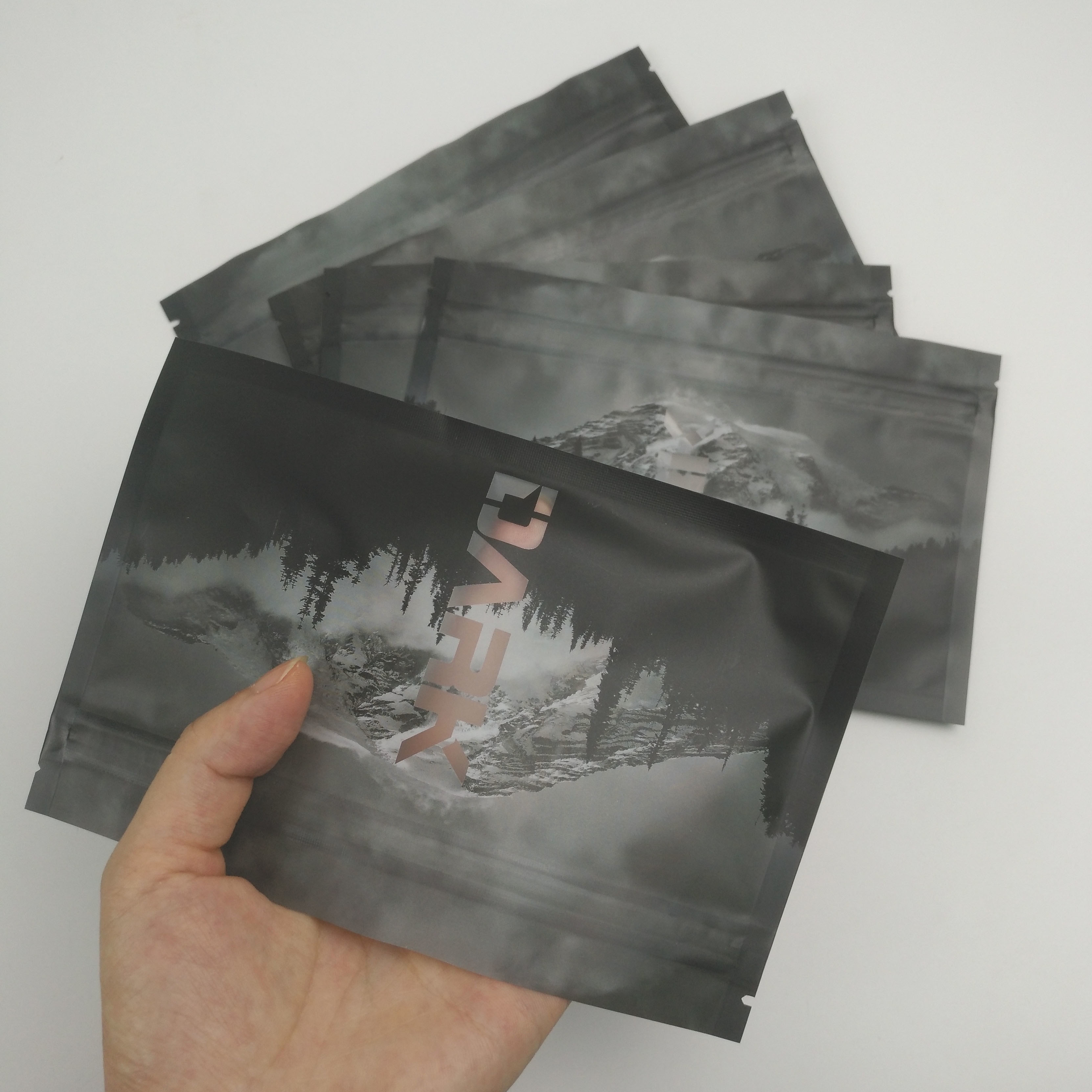 Fechamento Resealable do fecho de correr da prova clara do cheiro de Front Back Window Heat Sealed que empacota o selo lateral Doypack do armazenamento três do alimento de Mylar