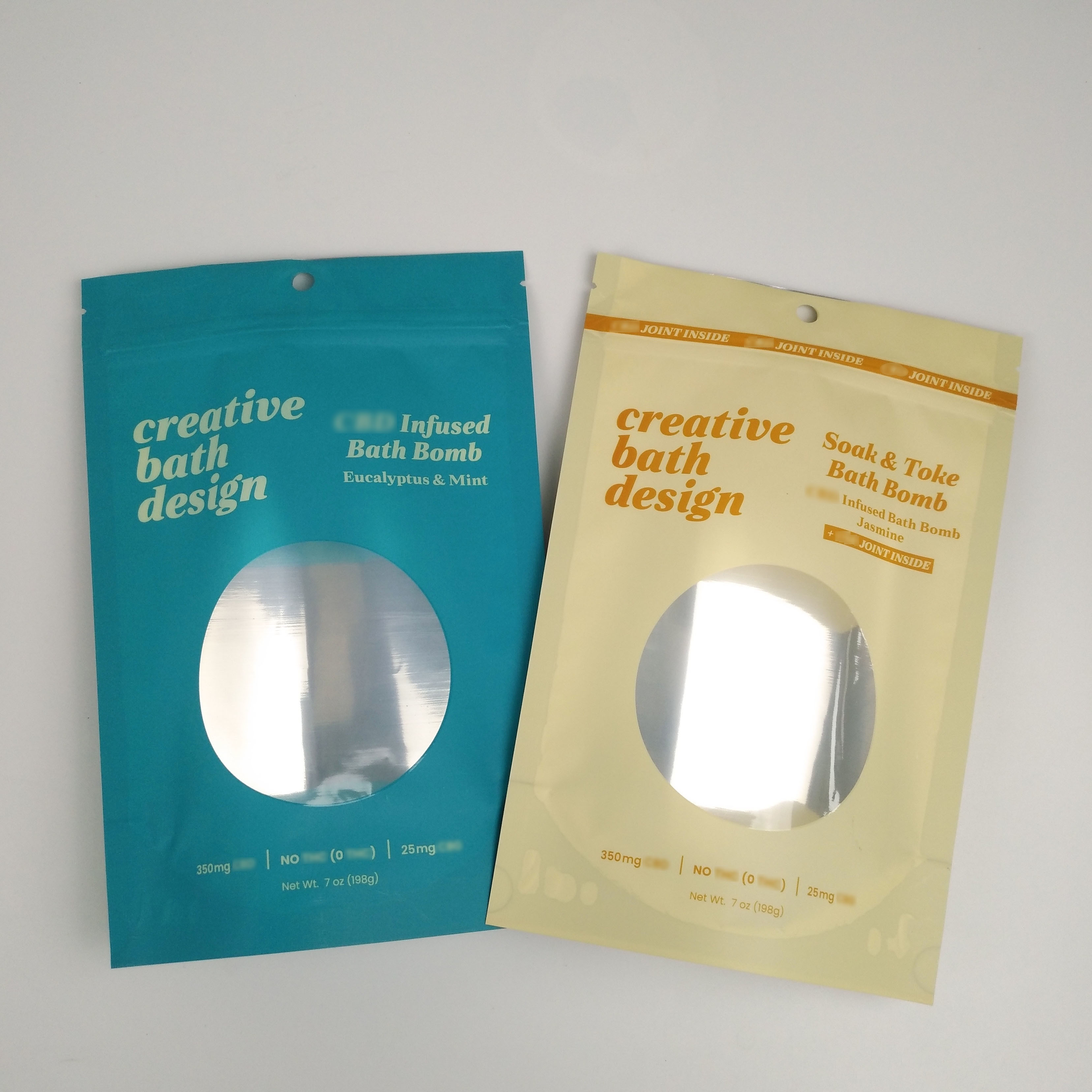 Os sacos com folha Resealable de alumínio dos sacos de Mylar do armazenamento por atacado claro do alimento da prova do cheiro levantam-se o malote com janela clara