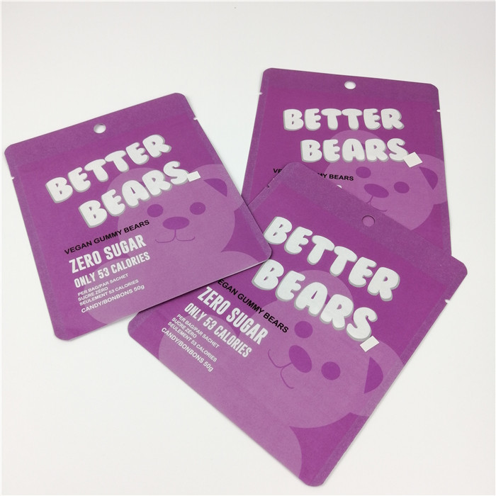 Malote gomoso MOPP da folha do zíper do urso das cookies CBD Edibles 200 mícrons