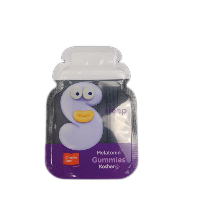 Folha feita sob encomenda do selo do lado da forma 3 dos Cb que empacota os malotes plásticos feitos sob encomenda gomosos de saco liso dos doces que empacotam o saco do fechamento do fecho de correr