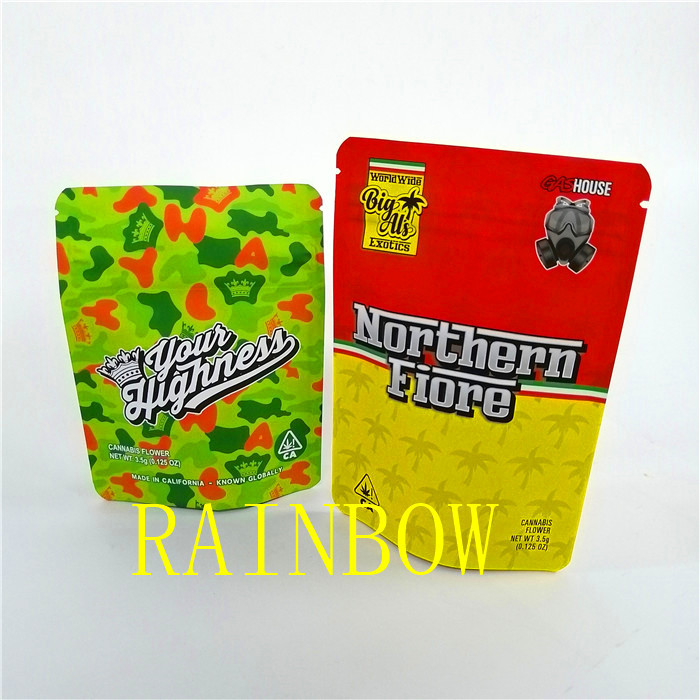 O Ziplock feito sob encomenda do toque macio imprimiu o suporte da prova do cheiro acima da soldadura térmica resistente Matte Weed Design Mylar Bags plástico da criança