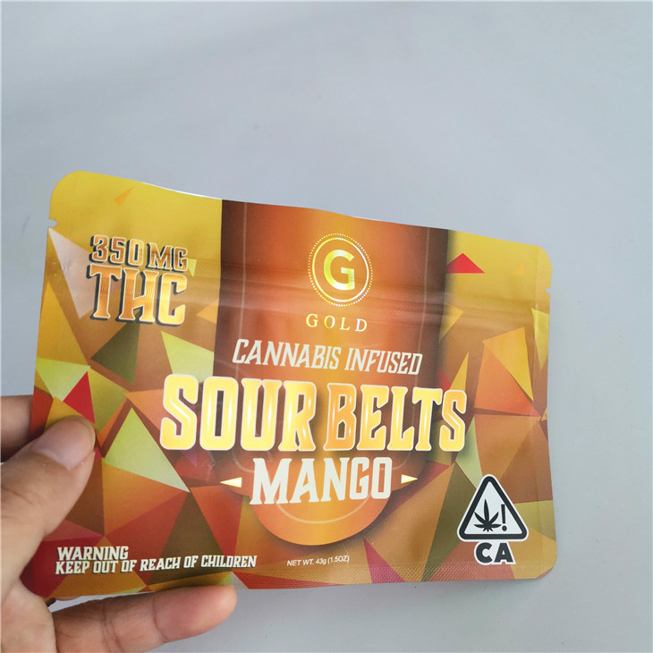 4X6 avança o Ziplock de Mylar ensaca ervas daninhas suíças alinhadas folha de THC CBD