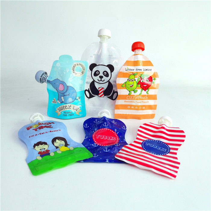 o saco líquido plástico por atacado de Mylar do malote do bico da prova para pacotes de empacotamento do malote do alimento do líquido do suco deu forma a sacos de mylar