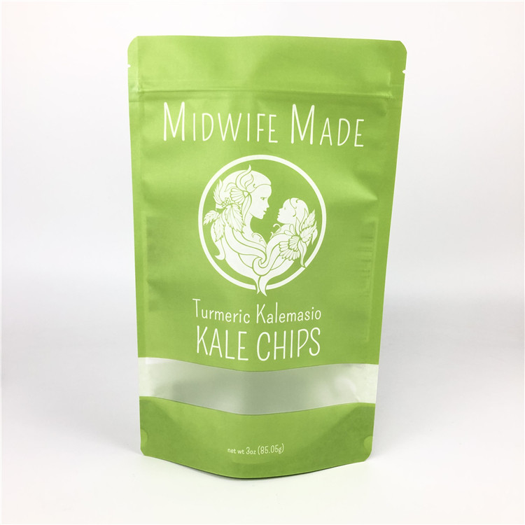 O produto comestível impresso feito sob encomenda levanta-se dos biscoitos plásticos da folha do selo do fechamento do fecho de correr a janela clara de Chips Paper Packaging Bags With