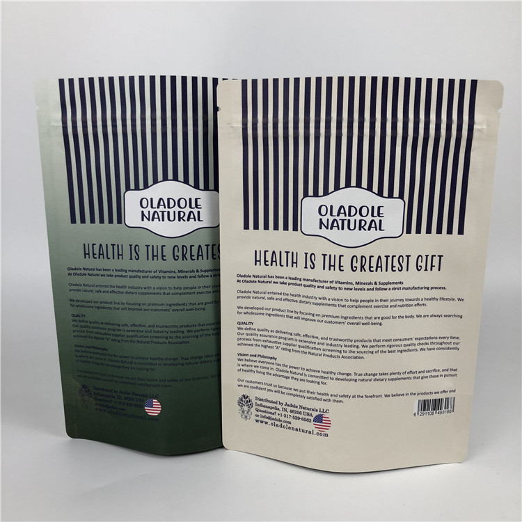 Sacos de papel brancos imprimindo feitos sob encomenda de Kraft do malote de Chips Zip Lock Stand Up