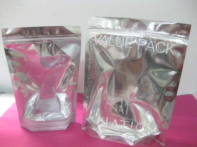 Saco de empacotamento cosmético superior do ANIMAL DE ESTIMAÇÃO/PE do zíper reciclável com parte dianteira clara