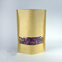 Zíper personalizado capacidade de 150 sacos de papel do grama com janela transparente