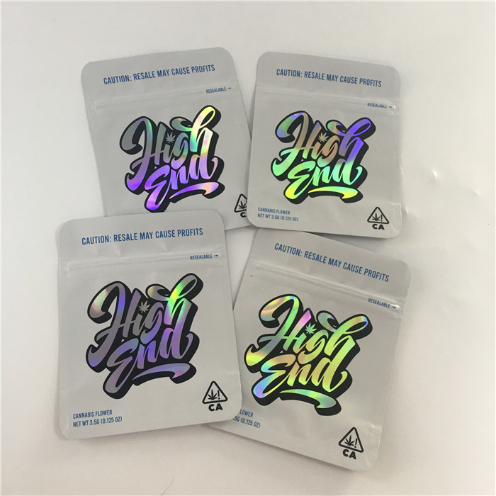 Os malotes plásticos impressos da prova do cheiro 3.5g irregulares dão forma ao saco comestível de Mylar