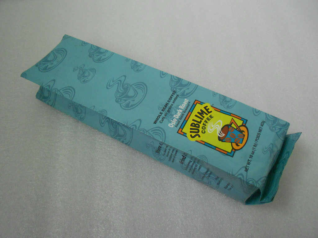 Folha de alumínio que empacota, empacotamento do reforço lateral azul do feijão de café