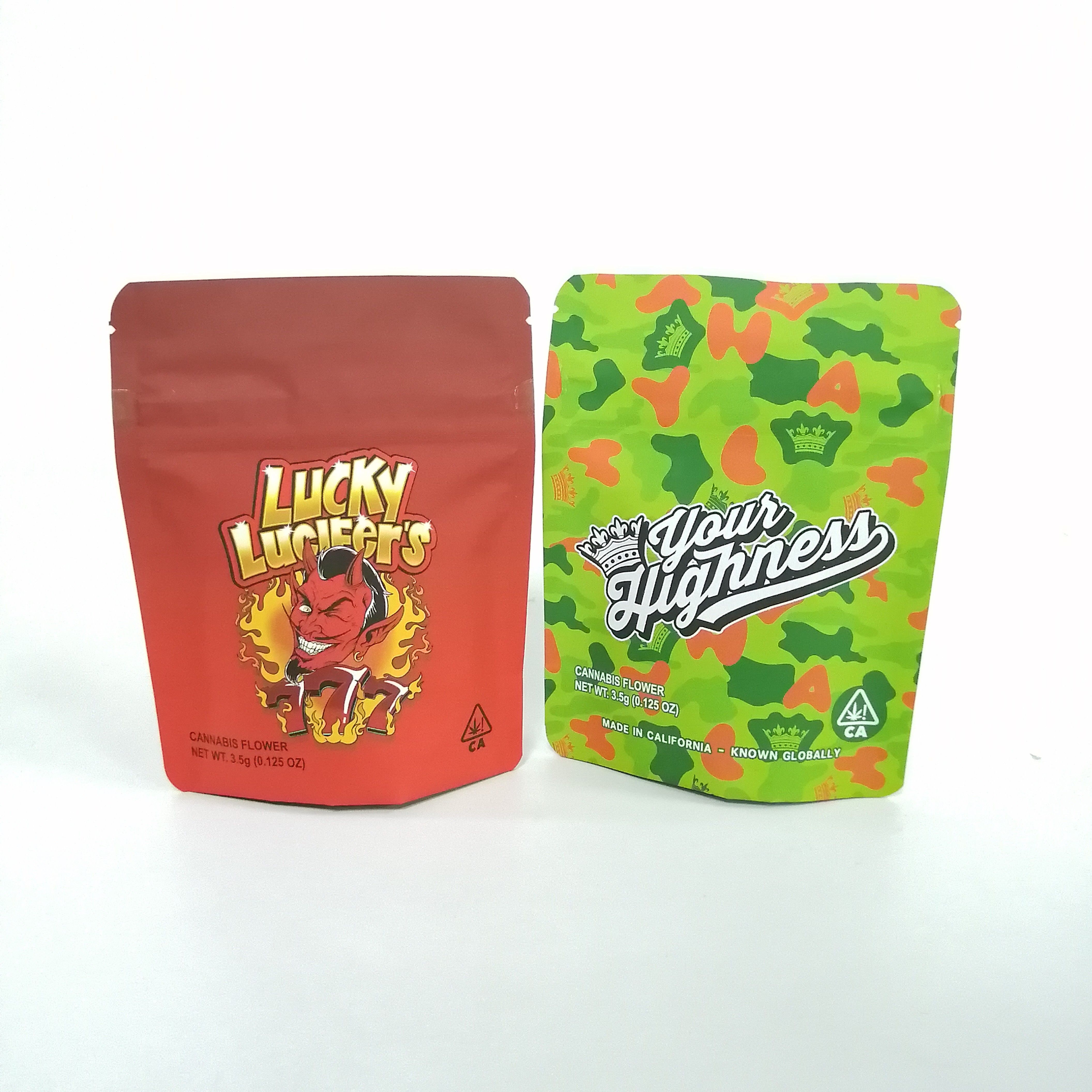 O alimento de empacotamento comestível do toque macio ensaca o suporte 3.5g acima de Pochon com zíper