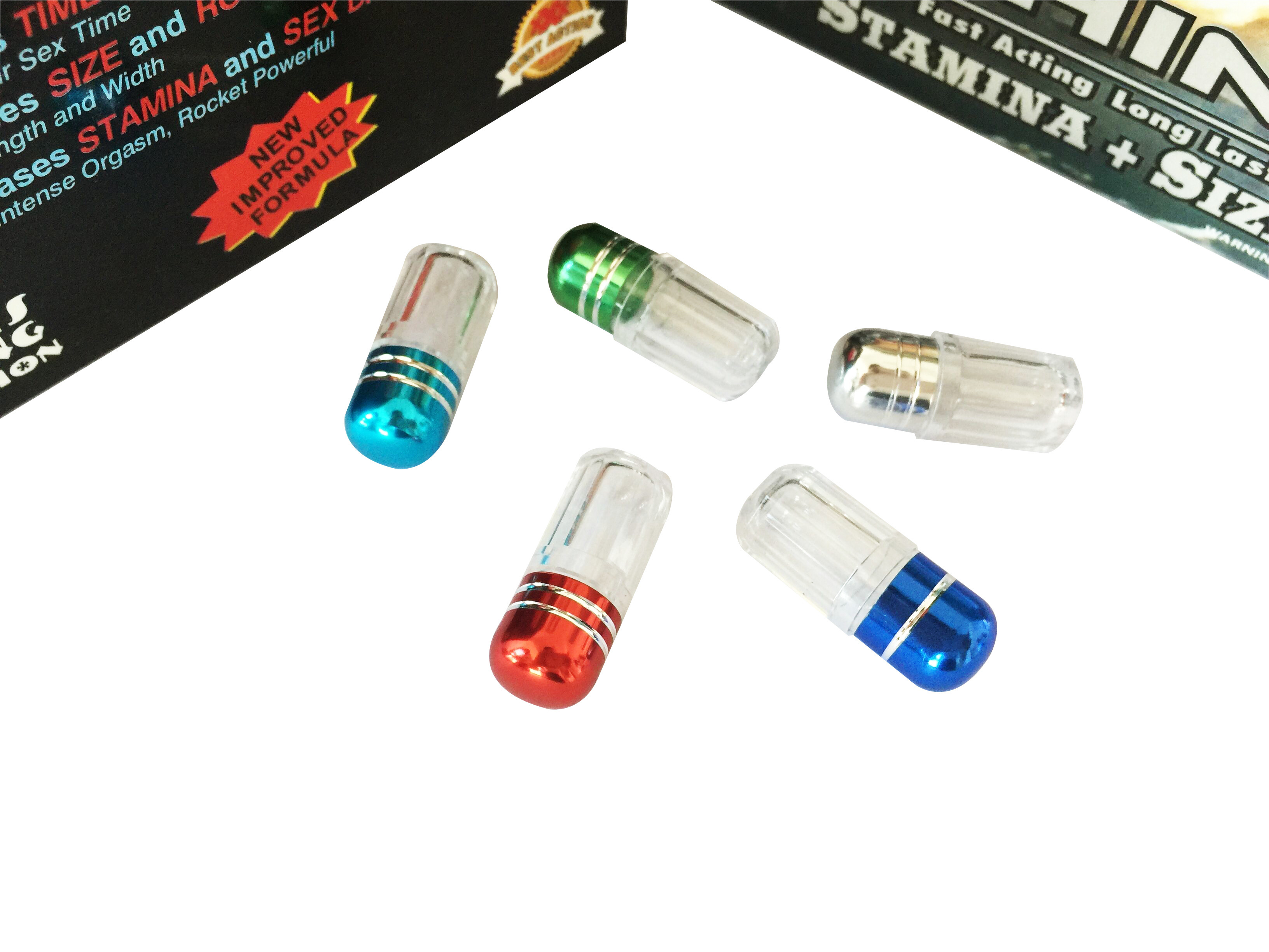 O rinoceronte vermelho 69 cápsulas da ampliação do pênis range garrafas plásticas da medicina dos comprimidos da bala/sexo