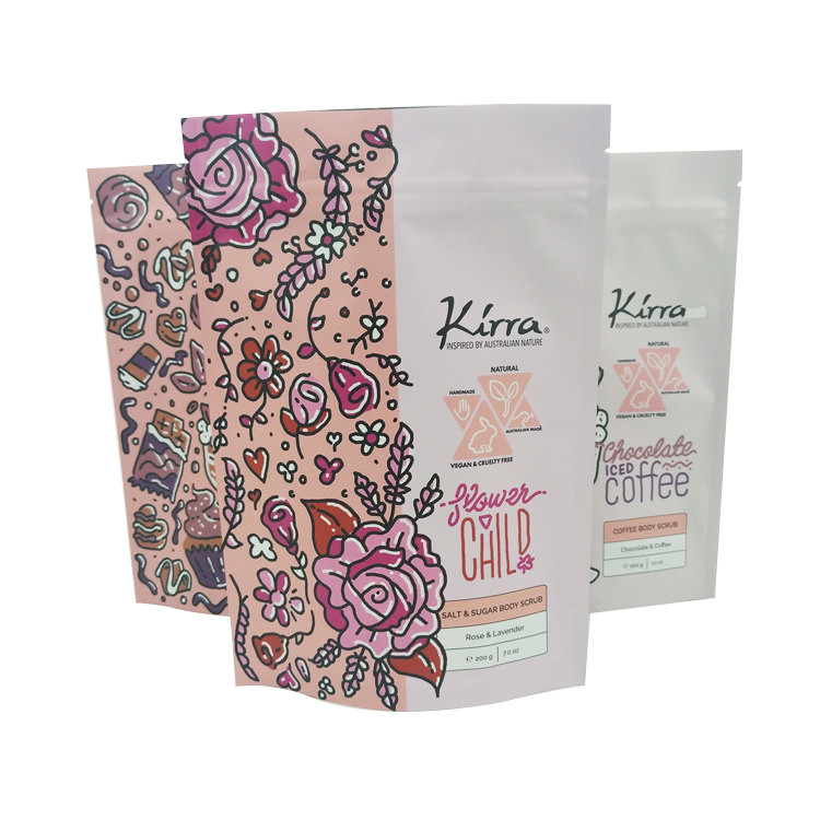 o corpo de empacotamento cosmético do chocolate do Mocha do MOPP VMPET do saco de 10C CMYK esfrega