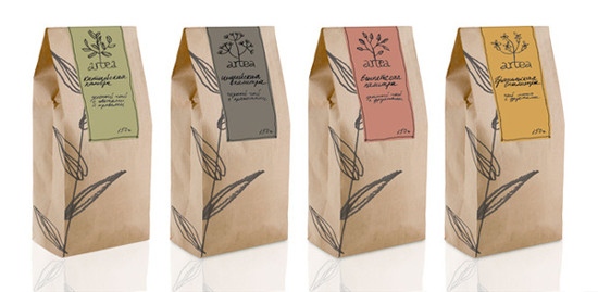 Recicl imprimindo os saquinhos de chá do zíper que empacotam Brown inferior quadrado