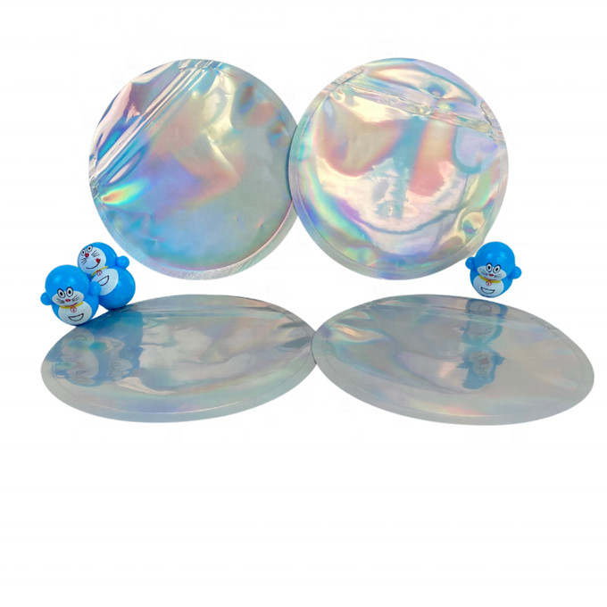 Malote da folha do zíper de Mylar do holograma do círculo que empacota 3.5g 4 a polegada de diâmetro da polegada 5