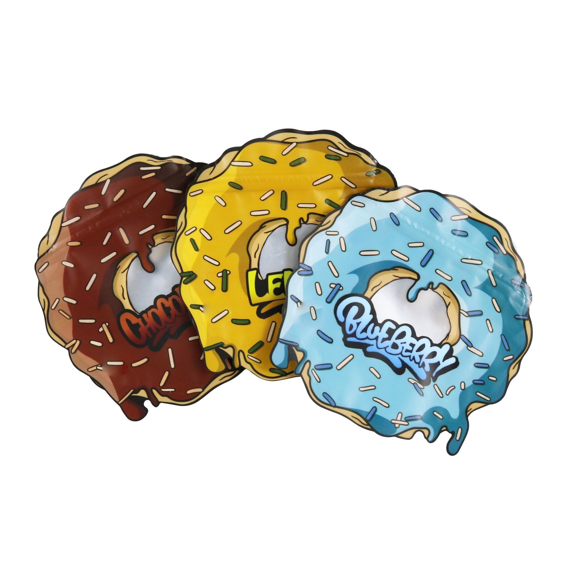 O costume cortado Resealable irregular do saco de Mylar do círculo redondo dá forma a 3,5 7 gramas