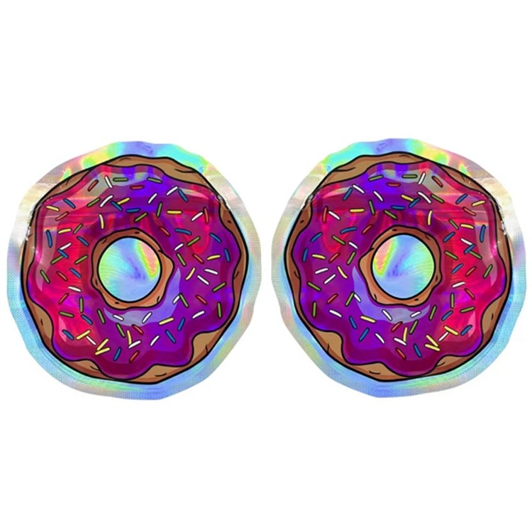 A flor dos sacos de plástico de Mylar Edibles da prova do cheiro semeia os sacos holográficos 3.5G da forma redonda