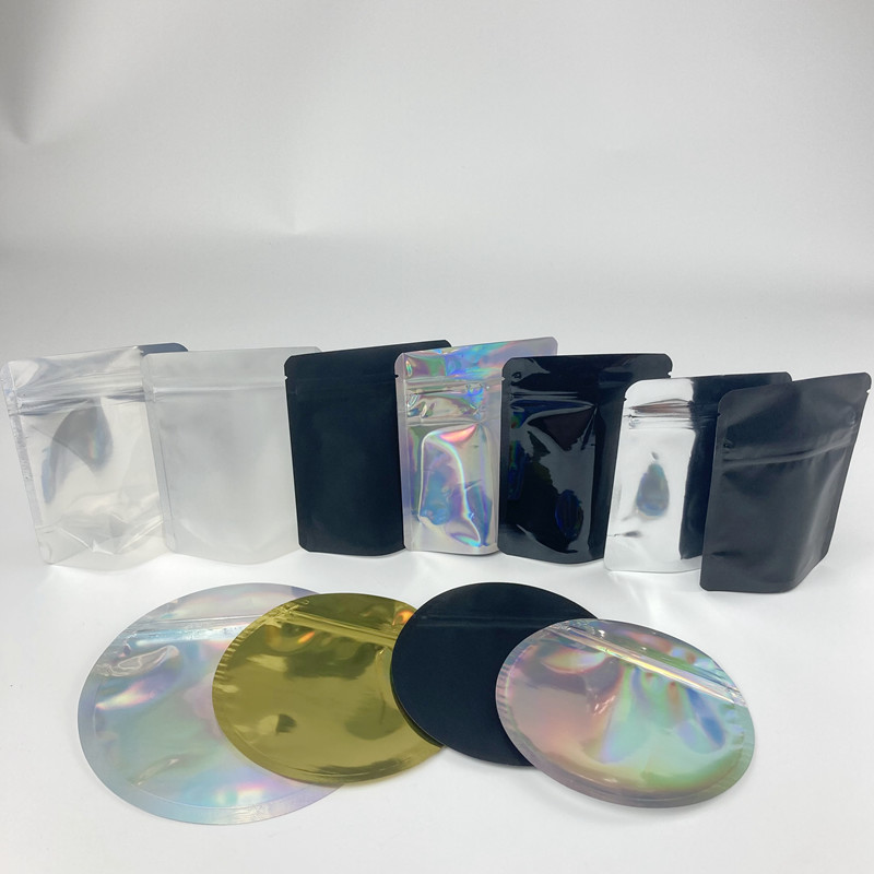 Sacos holográficos da saída de Mylar das sementes de flor da folha de alumínio do saco do malote do círculo resistente da criança