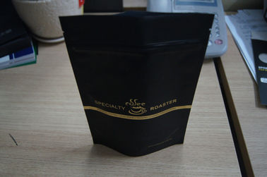 Os saquinhos de chá da folha de alumínio que empacotam/levantam-se o saco de café plástico preto de Matt com fechamento do fecho de correr